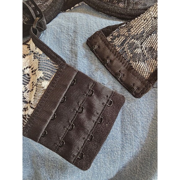 donna l'oren Bra Womens Black & White Lace Underwire Unpadded Size 38C - Picture 8 of 8